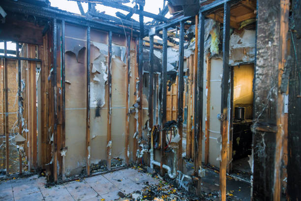 Professional Fire Damage Restoration technician working in Mart, TX